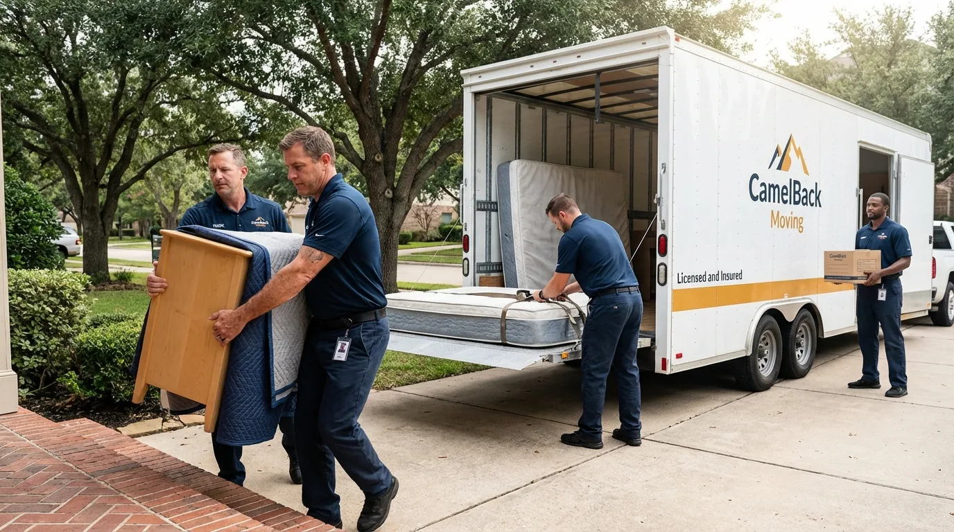 Crew loading residential truck for cross-state move from Livingston, MT
