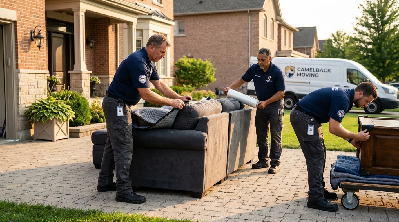 Large estate moving crew wrapping furniture in Livingston, MT